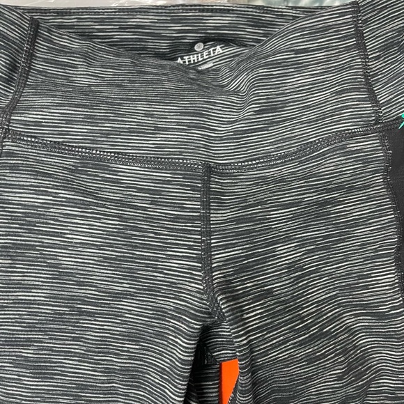 Athleta Mind Over Matter Carpi Leggings Space Dye Heathered Gray Striped… - Picture 6 of 8